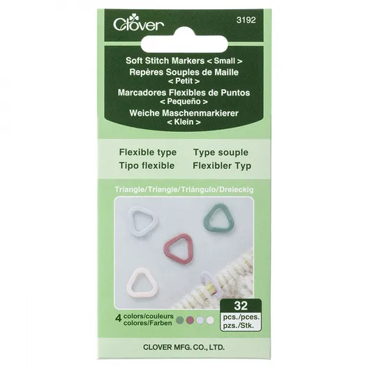 Clover Small Soft Stitch Markers #3192 32 Pieces with 4 Colours